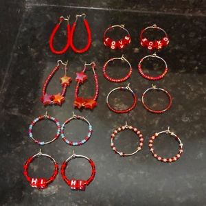 Earring Hoop's Sliver Small/Medium 8Ct. Red Cherri Blo Pop Collection